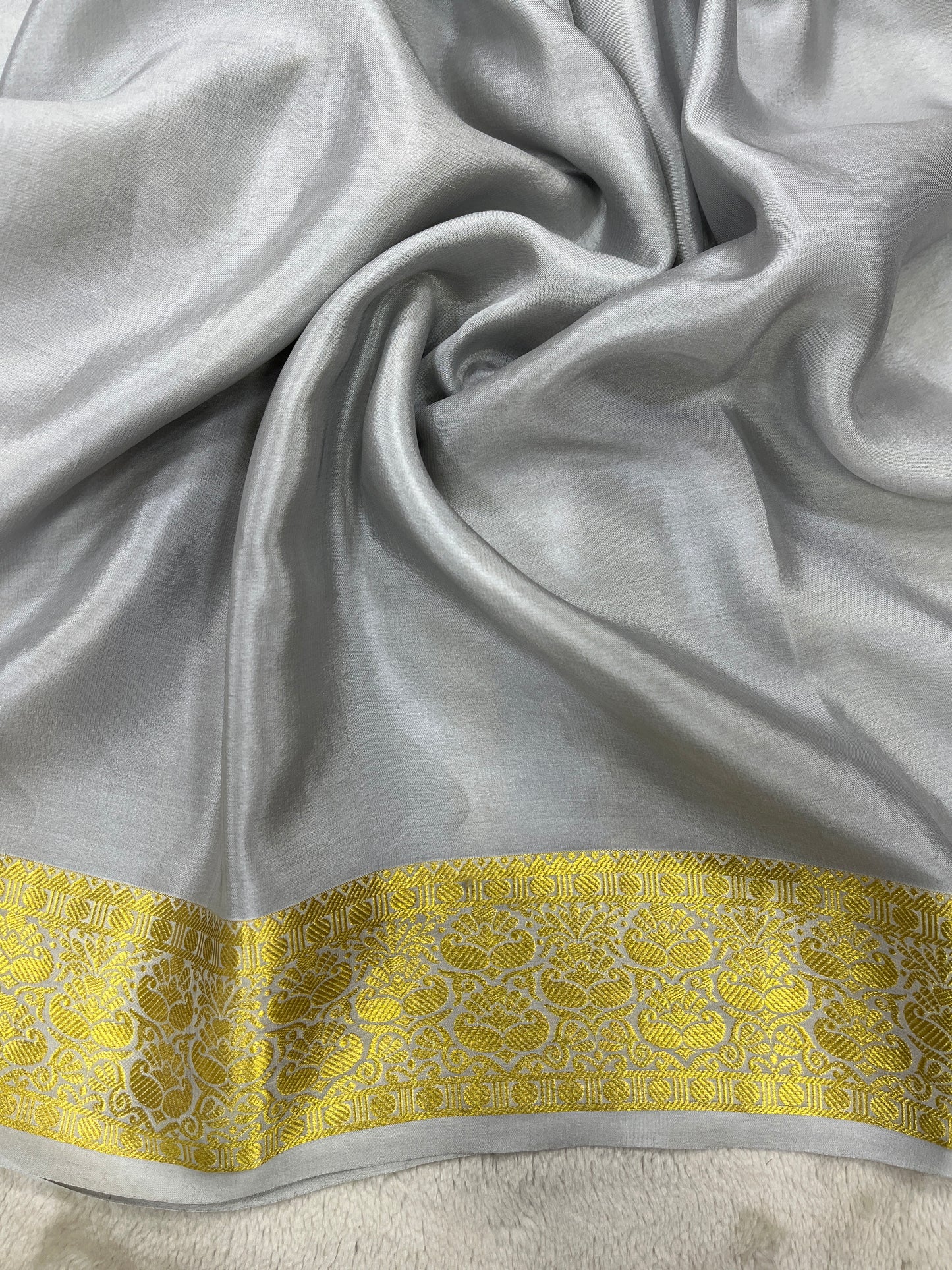 Pure crepe Mysore silk-1/2 & 1/2(16275409)