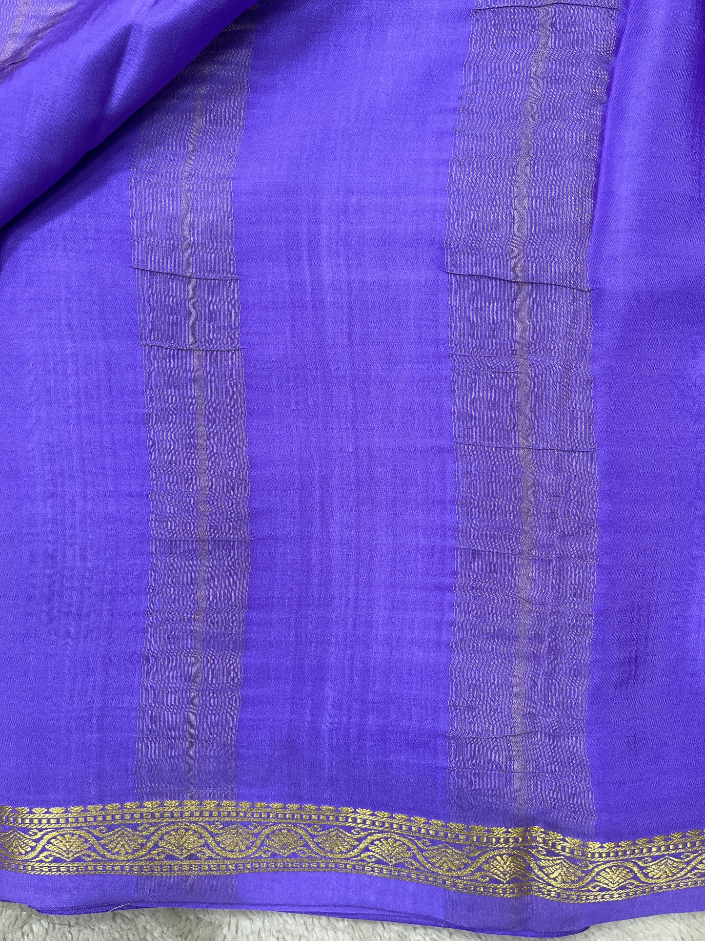 Pure crepe Mysore silk- Gatti Border & 9 By(1104001)
