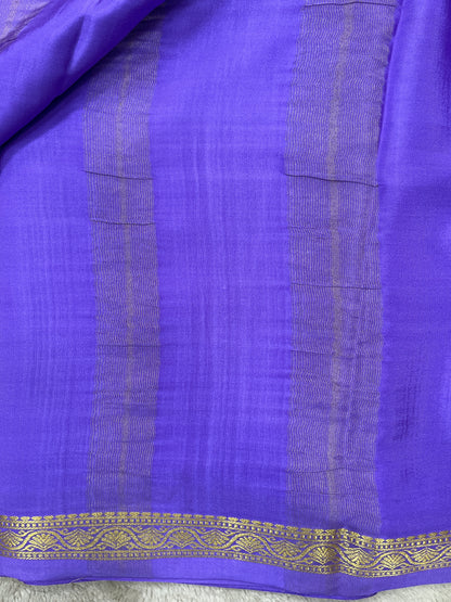 Pure crepe Mysore silk- Gatti Border & 9 By(1104001)