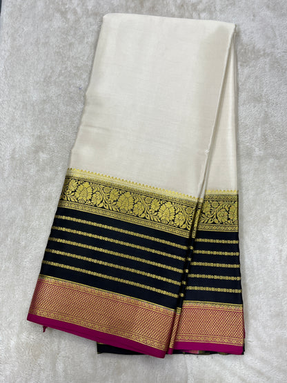 Pure Crepe Mysore Silk 3D contrast - 2637794