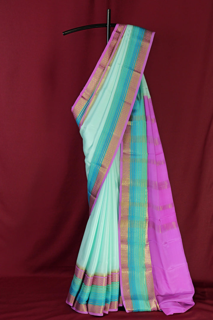 PURE MYSORE CERPE SILK SAREE | GRADIENT SHADE | SILK MARK CERTIFICATE - ATHARVA