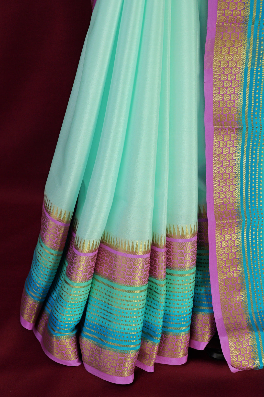 PURE MYSORE CERPE SILK SAREE | GRADIENT SHADE | SILK MARK CERTIFICATE - ATHARVA