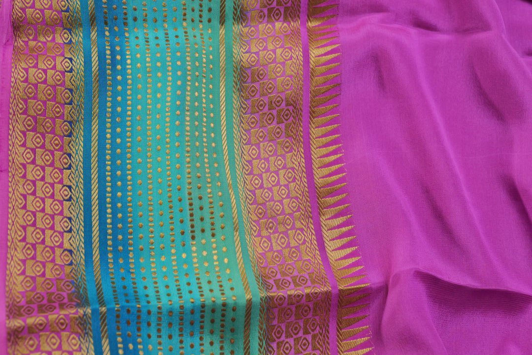 PURE MYSORE CERPE SILK SAREE | GRADIENT SHADE | SILK MARK CERTIFICATE - ATHARVA