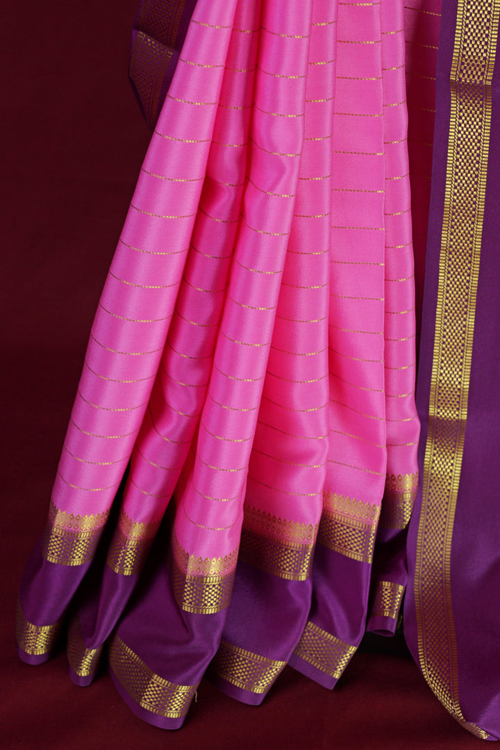 PURE MYSORE SILK SAREE | BENTEX BORDER | SILK MARK CERTIFIED - ATHARVA