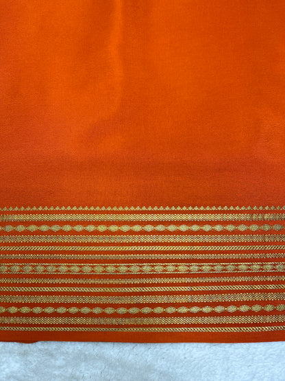 Pure crepe Mysore silk - lines border ( 1104902)