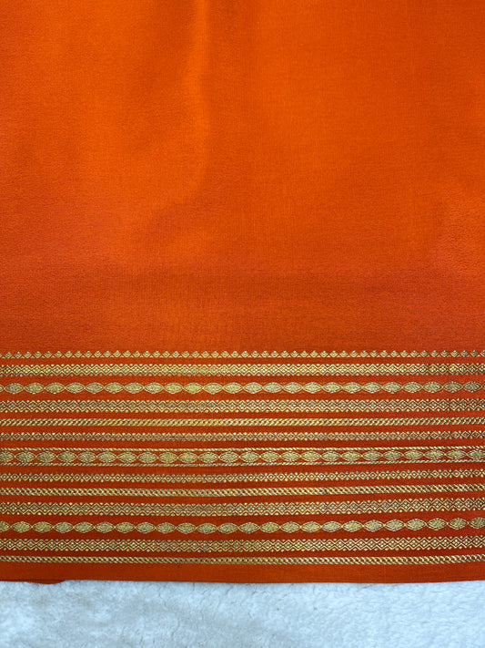Pure crepe Mysore silk - lines border ( 1104902)