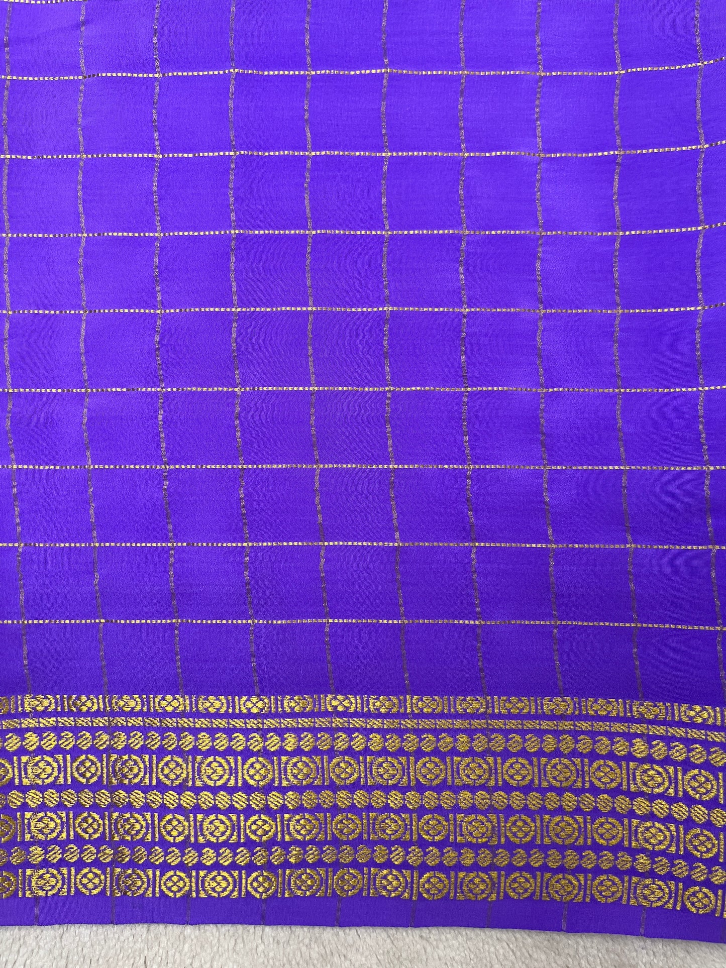 Pure Mysore silk checks Rudraksha (1438316)