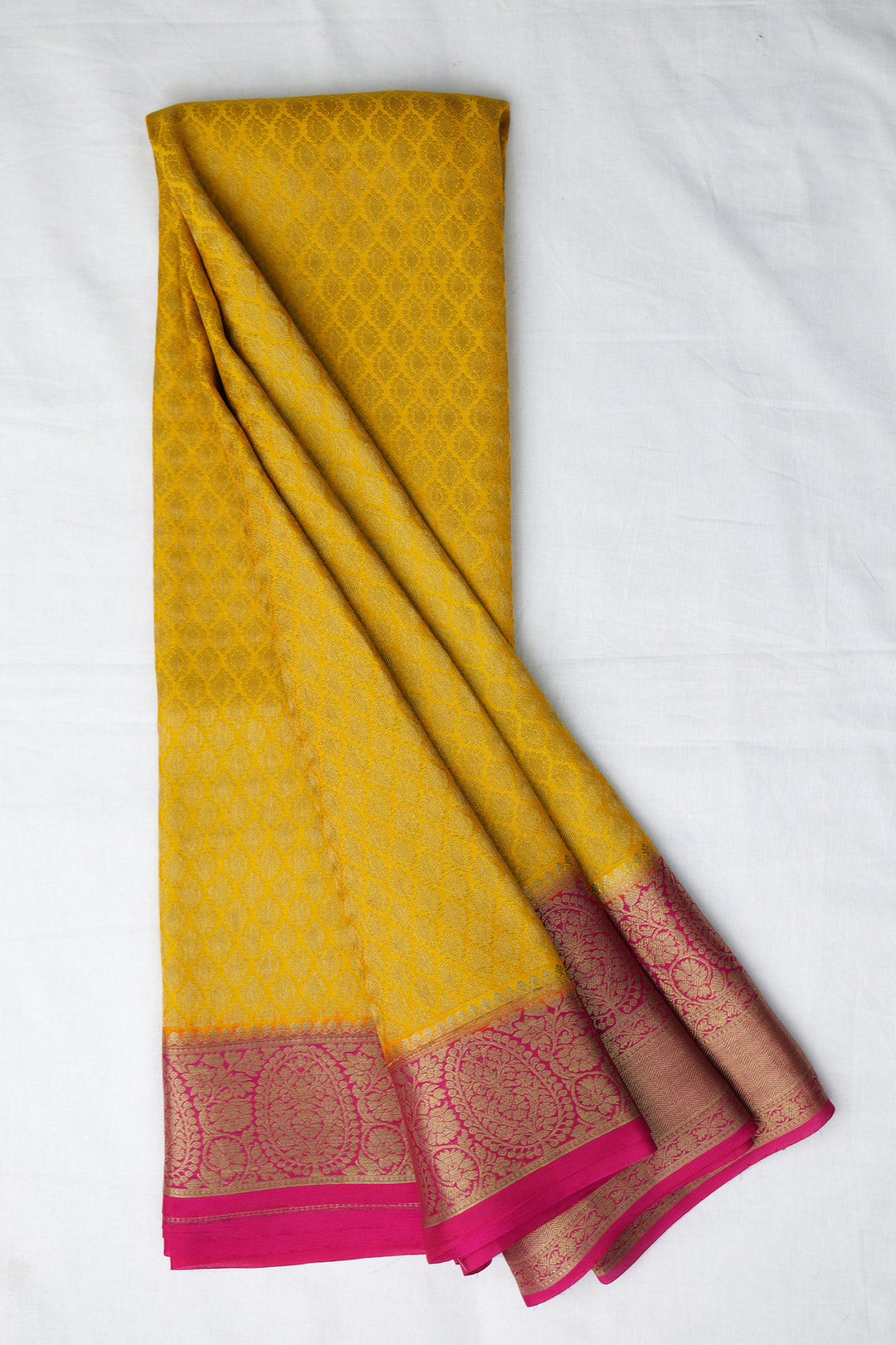 yellow mysore silk saree