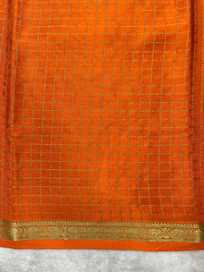 Pure crepe Mysore silk saree 12105002 (120gsm)
