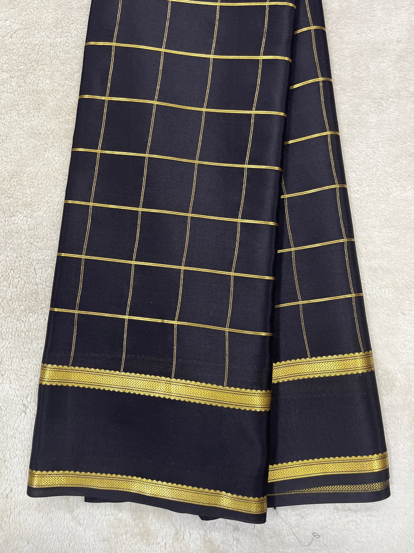 Pure crepe Mysore silk-Hema Big Checks (131036404)