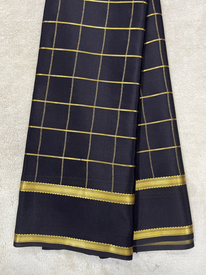 Pure crepe Mysore silk-Hema Big Checks (131036404)