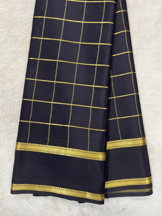 Pure crepe Mysore silk-Hema Big Checks (131036404)