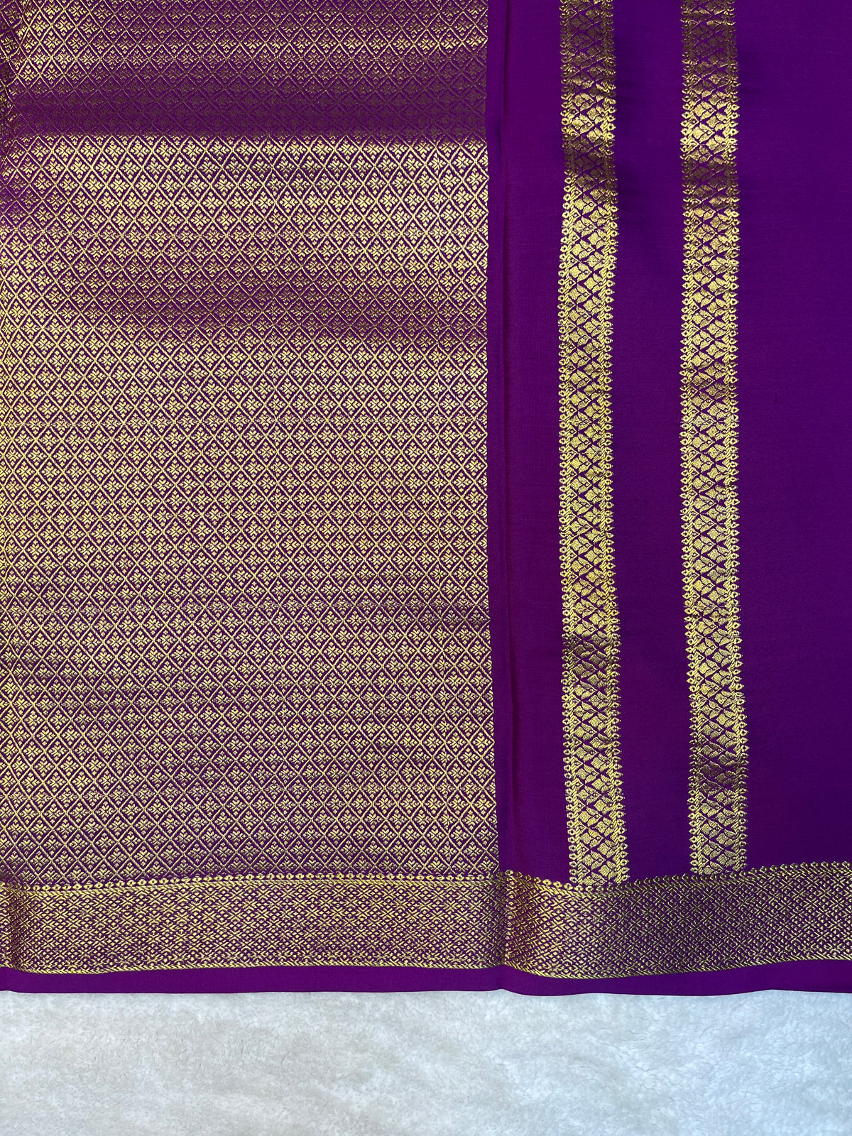 Pure Crepe Mysore Silk Saree-120 GSM