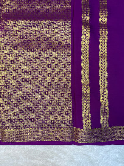 Pure Crepe Mysore Silk Saree-120 GSM
