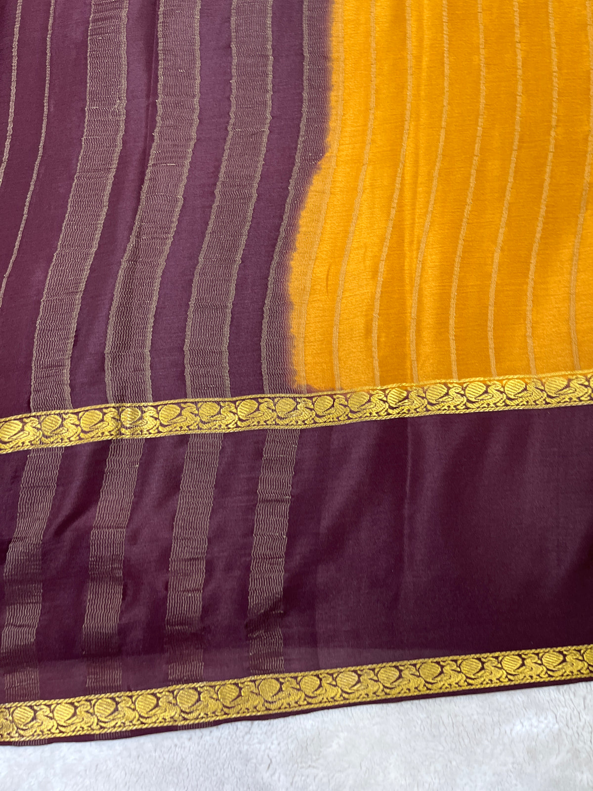 Pure crepe Mysore silk saree 1111801 (60gsm)