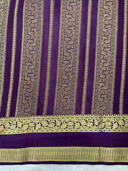 Pure crepe Mysore silk saree 12105001 (120gsm)
