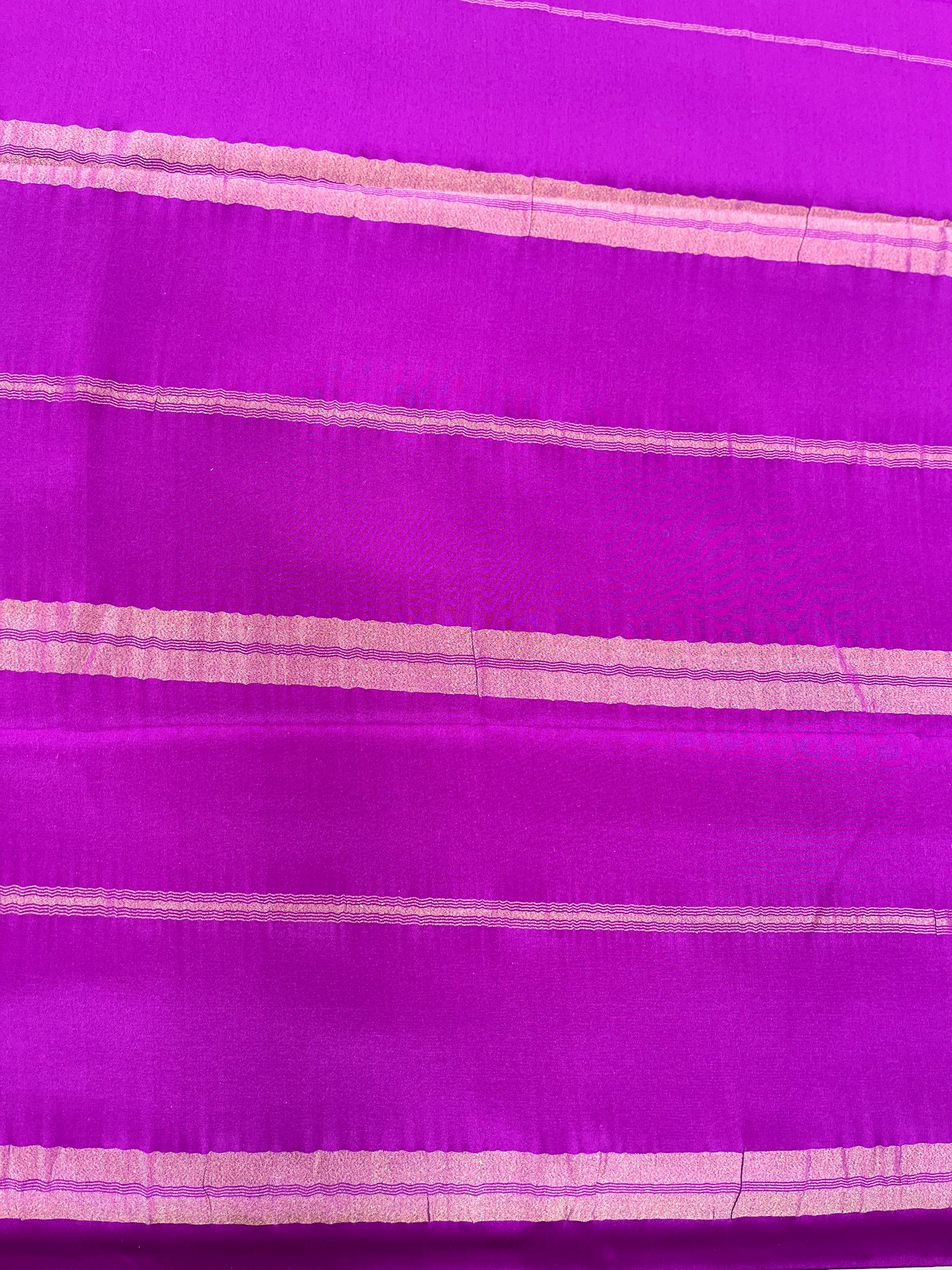 Two Line One Inch Border in Gold Lace Mysore silk saree In Self Purple Color