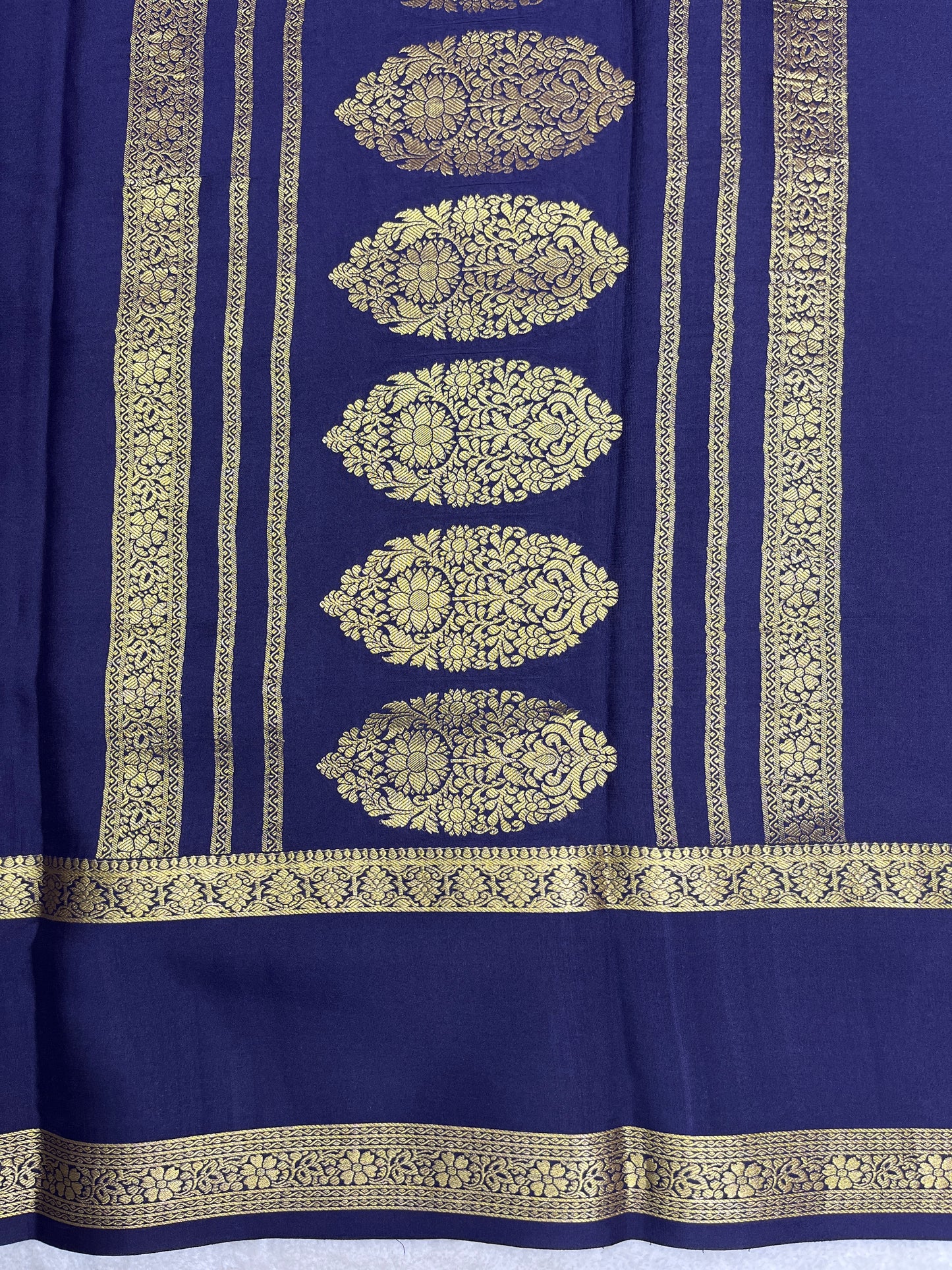 Pure crepe Mysore silk -Patli Pallu - (26381136)