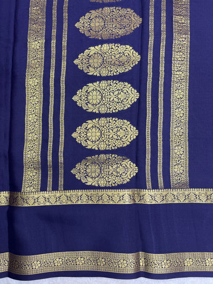 Pure crepe Mysore silk -Patli Pallu - (26381136)