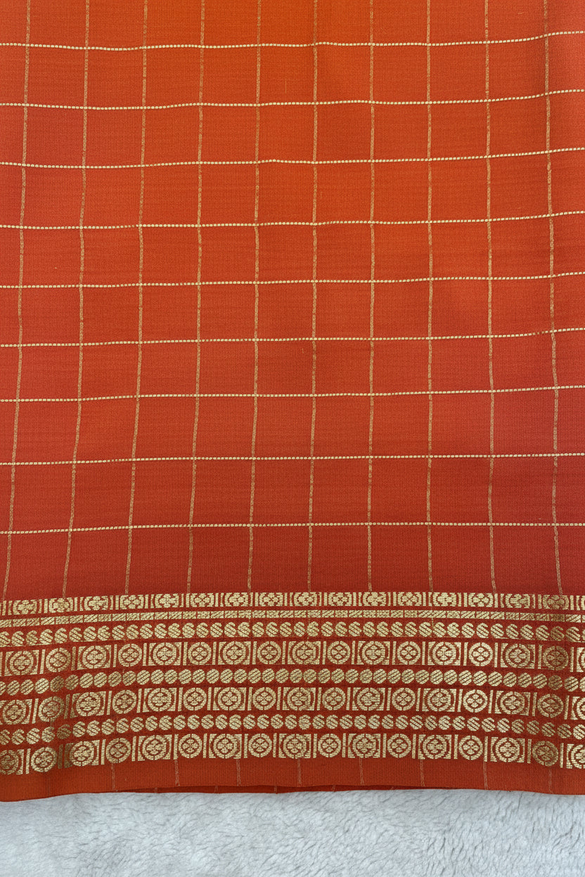 Pure Mysore silk Rudraksha checks (14383541)
