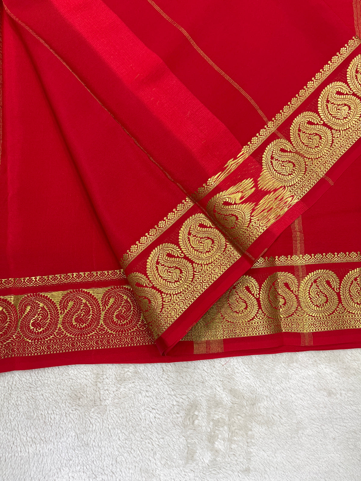 Pure Mysore silk-Mango Border-27261002(120GSM)