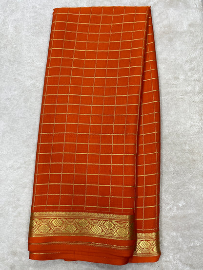 Pure crepe Mysore silk saree 1111105 (120gsm)