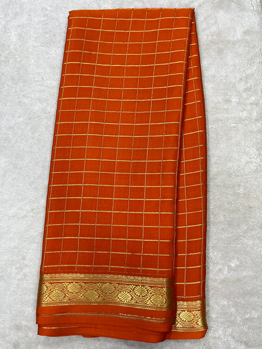 Pure crepe Mysore silk saree 1111105 (120gsm)