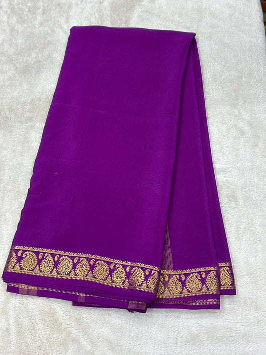 Sliver Based zari Pure Mysore Silk Saree