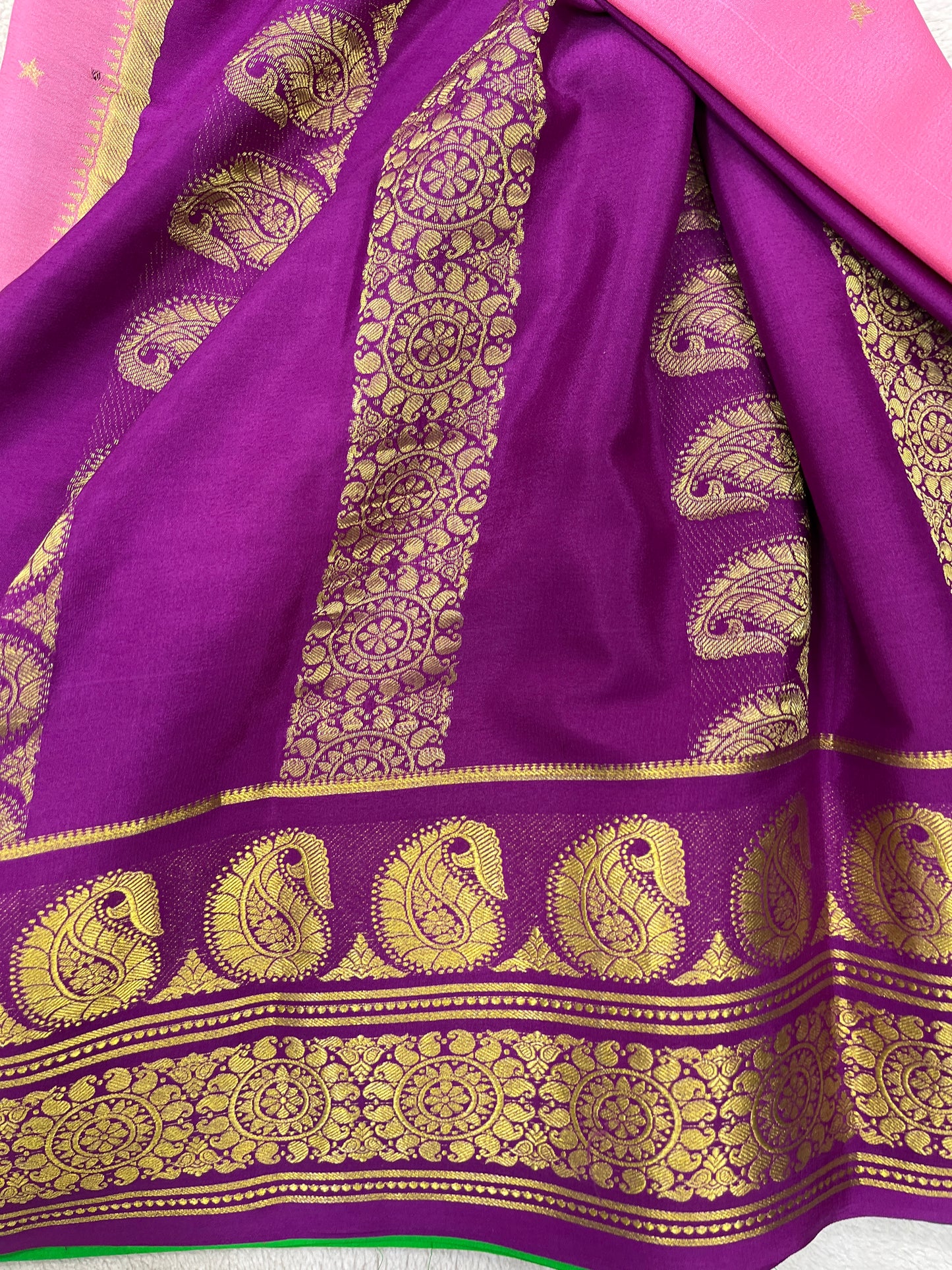 Pure crepe Mysore silk KSIC Mango(1104901)