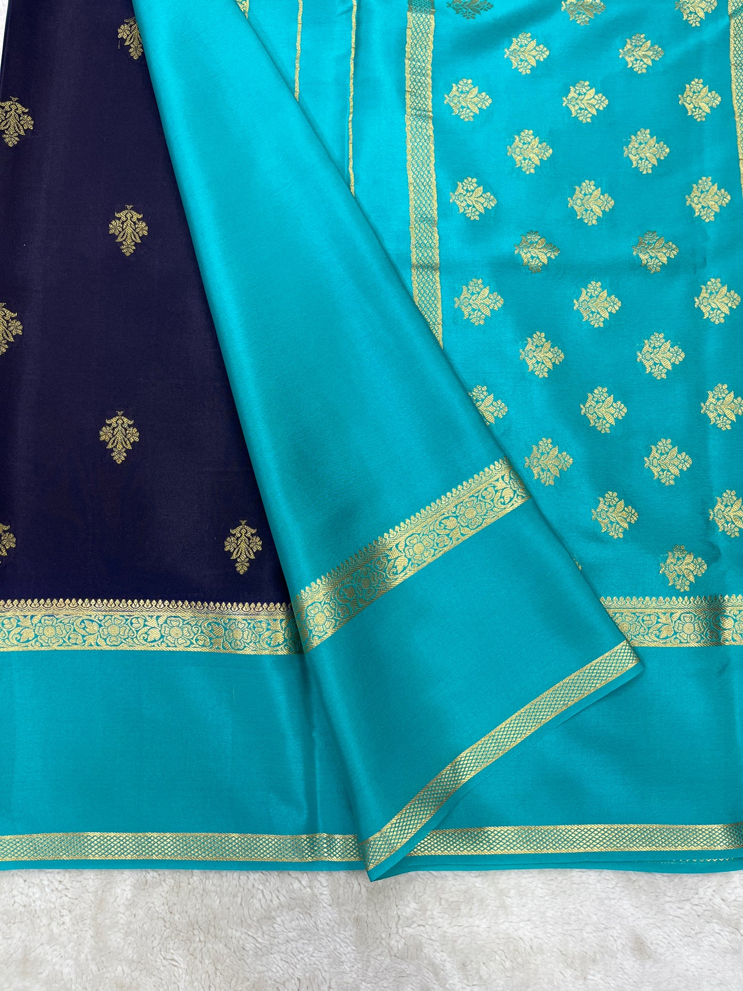 Pure Crepe Mysore Silk Bentex contrast - 2637792