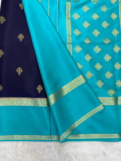 Pure Crepe Mysore Silk Bentex contrast - 2637792