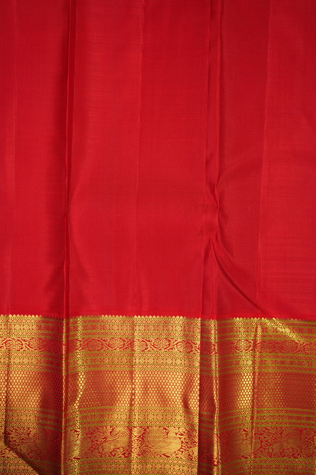 DARK GREEN GOLDEN ZARI VERTICAL STRIPE PURE KANCHIPURAM SILK