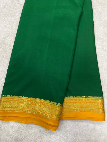 Pure crepe Mysore silk-Gatti Border & 9 By(1104001)