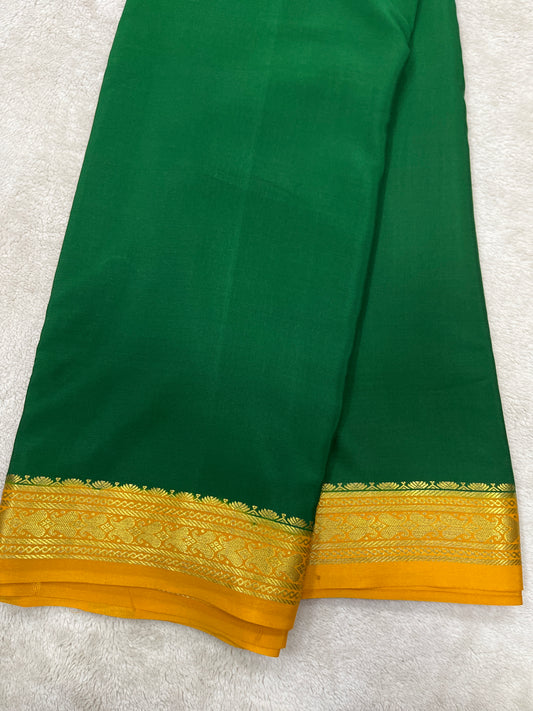 Pure crepe Mysore silk-Gatti Border & 9 By(1104001)