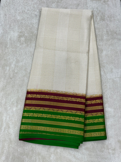 Pure Crepe Mysore Silk Bentex checks - 2637797