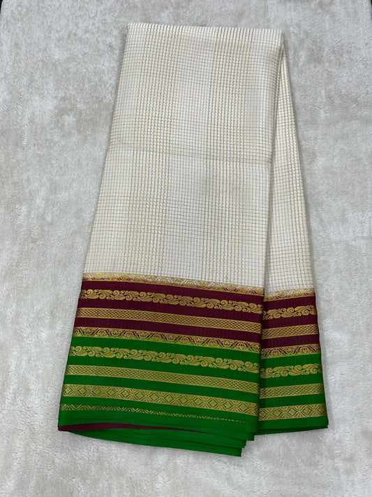 Pure Crepe Mysore Silk Bentex checks - 2637797