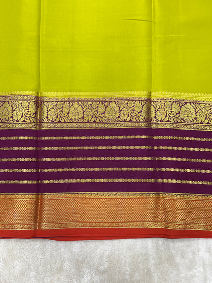 Pure Crepe Mysore Silk 3D contrast - 2637794