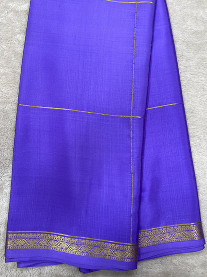 Pure crepe Mysore silk- Gatti Border & 9 By(1104001)