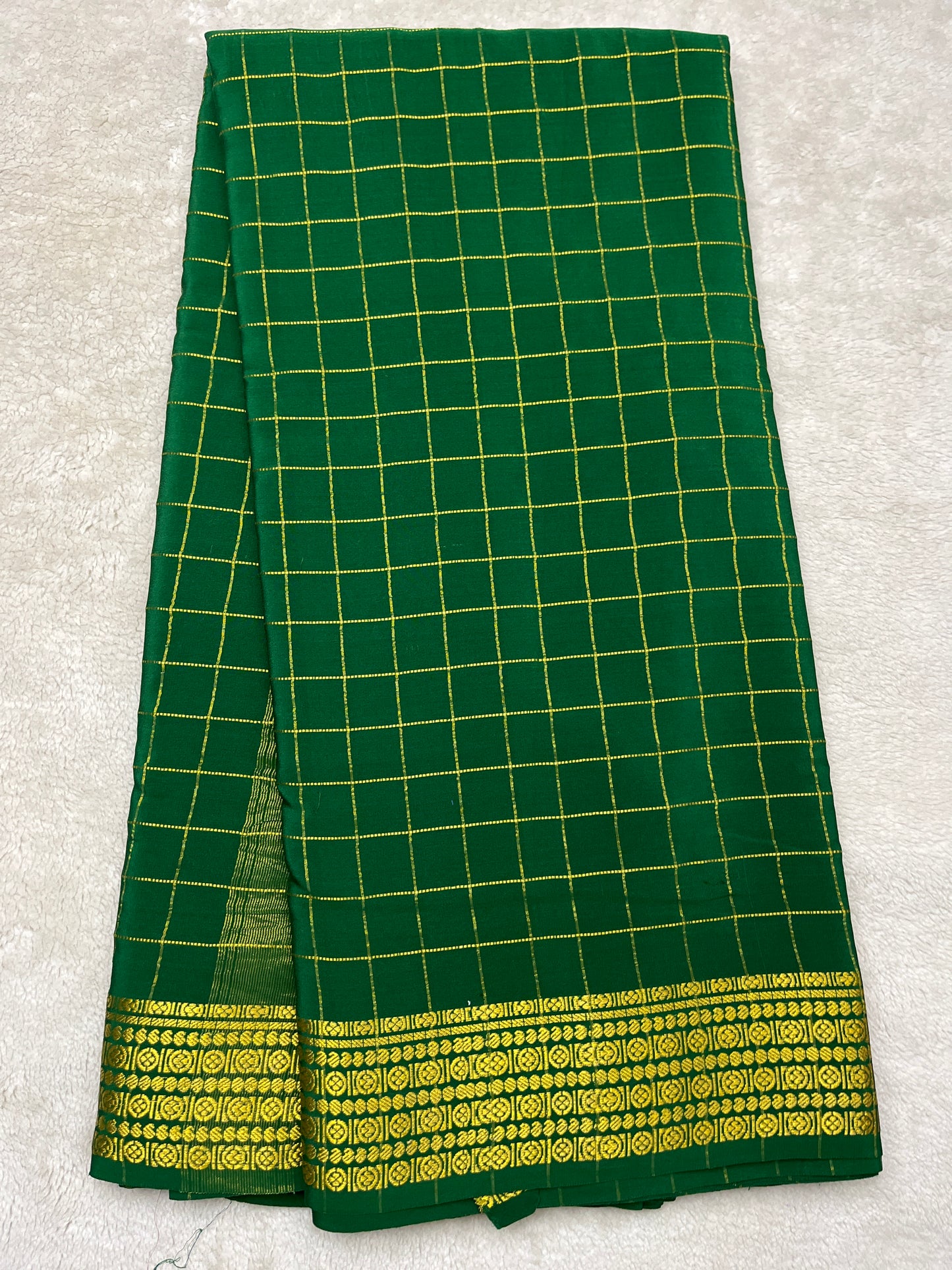 Pure Mysore silk saree checks Rudraksha (1438376)