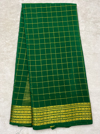 Pure Mysore silk saree checks Rudraksha (1438376)