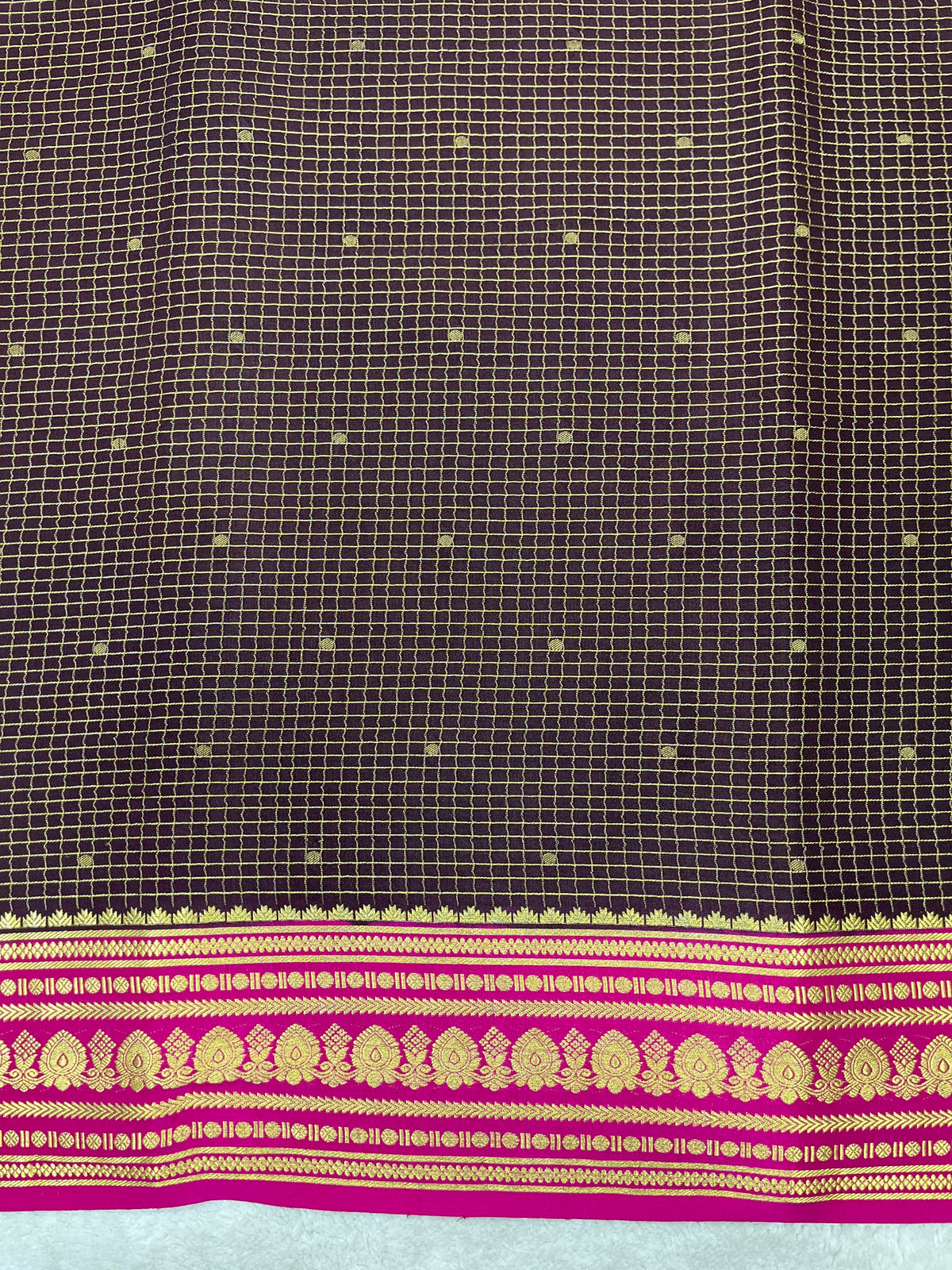 Pure crepe Mysore silk saree 12105103 (120gsm)