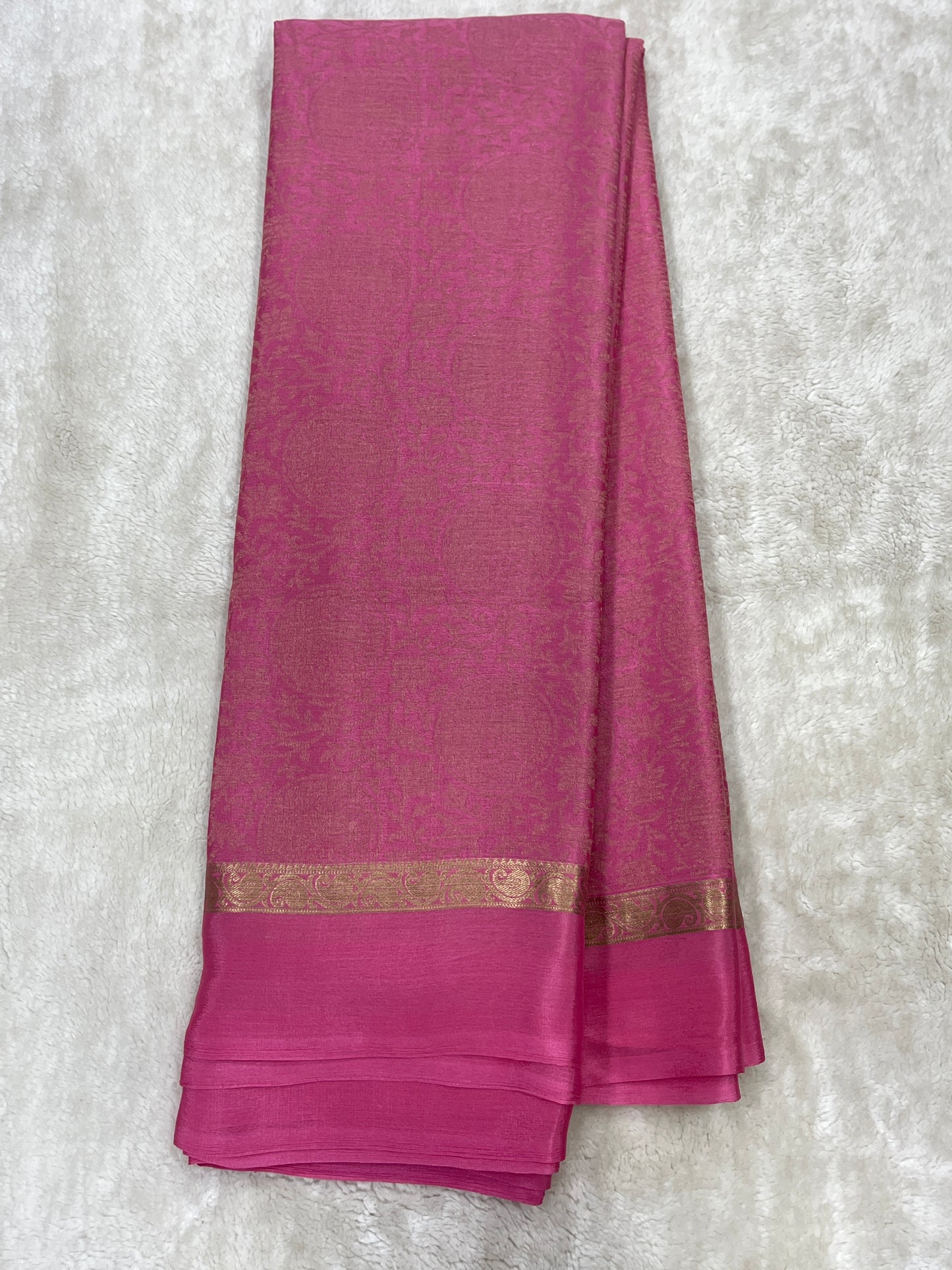 Pure Crepe Mysore Silk crush brocade - 1145309