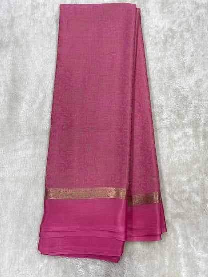 Pure Crepe Mysore Silk crush brocade - 1145309