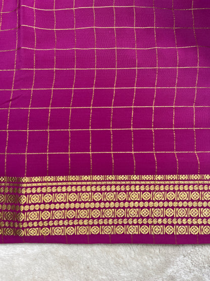 Pure Mysore silk saree - checks Rudrakshi - 1438385