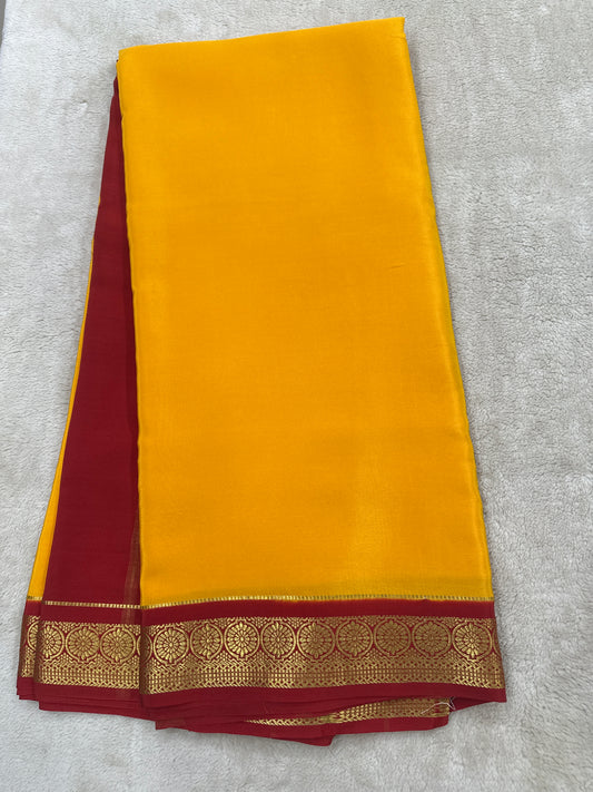 Silver Based Zari Pure Mysore Silk Saree in Rudraksh Border