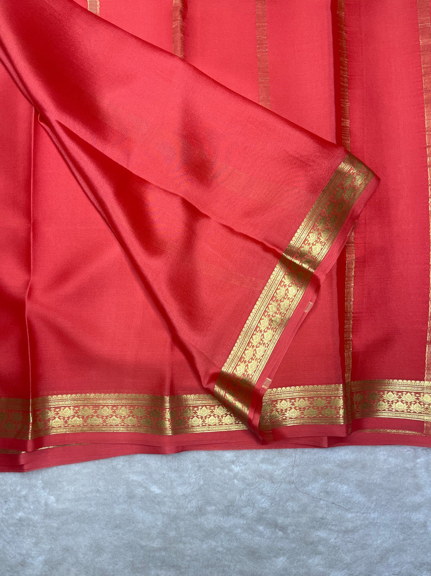 Pure crepe Mysore silk saree-Trisha 2 Self-70 Gsm(16275513)