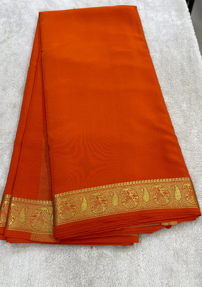 Silver based zari Pure Mysore silk Saree