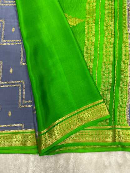 Pure Crepe Mysore Silk mix checks - 1145313