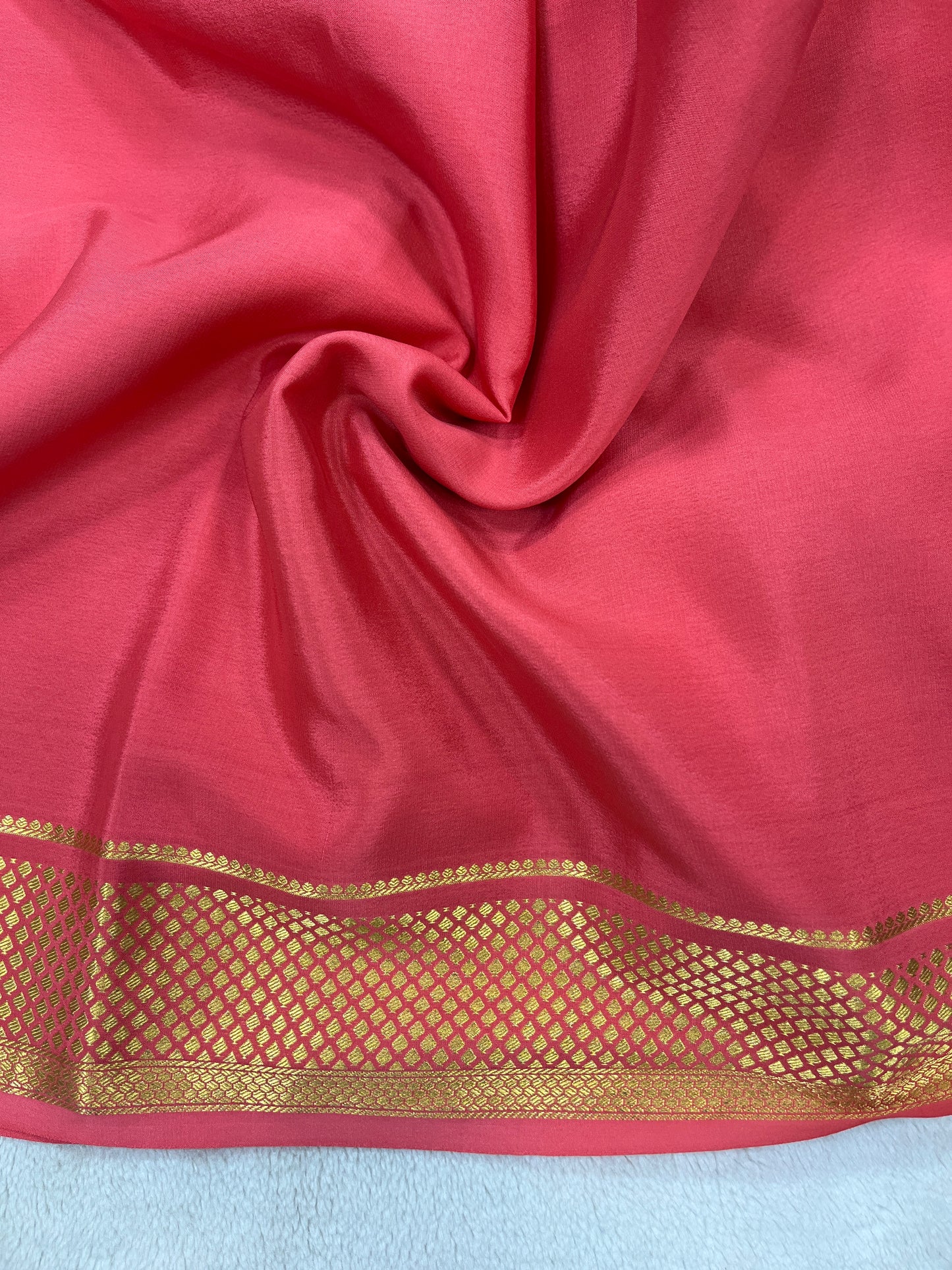 Pure crepe Mysore silk-Honey Partly Pallu(16274306)