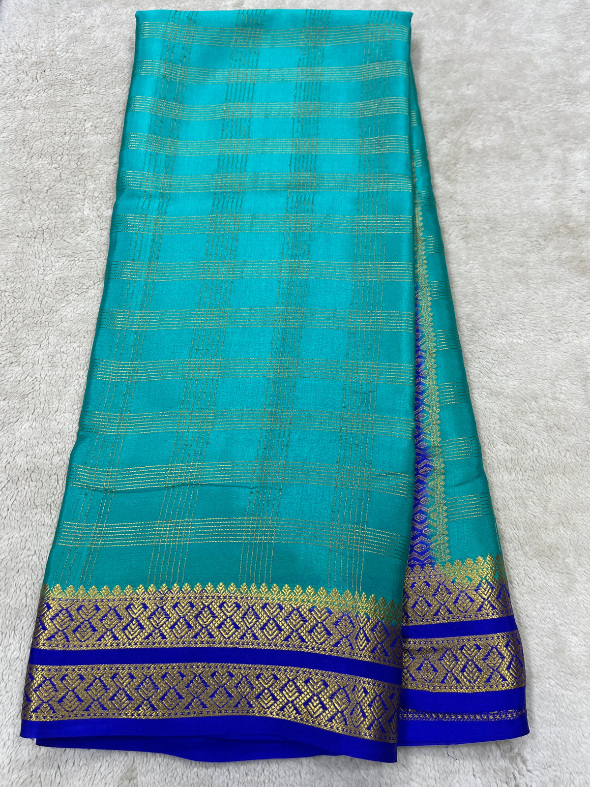 Pure crepe Mysore silk-Saritha Checks(16274302)